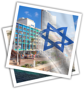 Israel Hotel and flag Picture